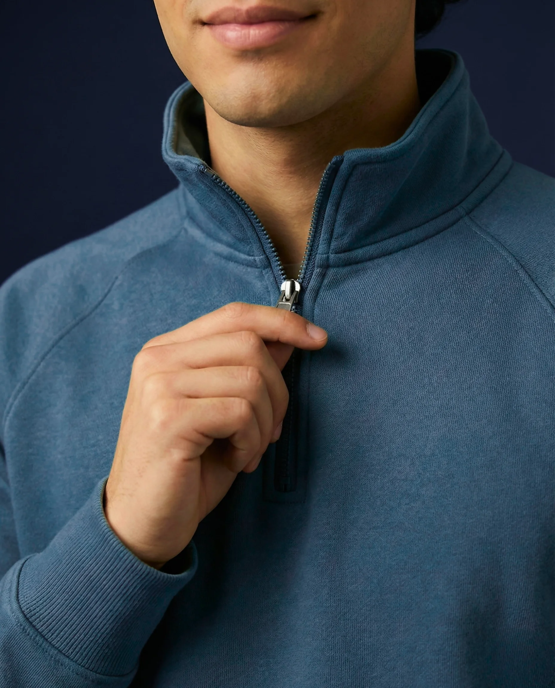 Kemit unisex Half-Zip teal blue Sweatshirt Kemit unisex Half-Zip teal blue Sweatshirt - Image 6