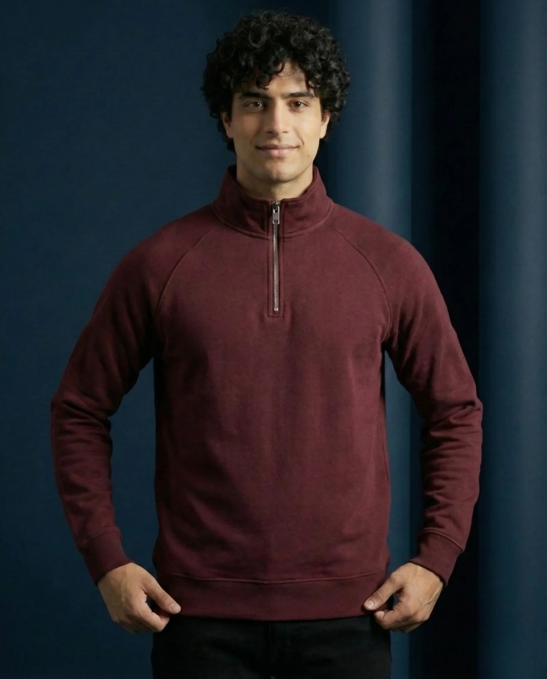 Kemit Unisex Half-Zip burgendy Sweatshirt Kemit Unisex Half-Zip burgendy Sweatshirt